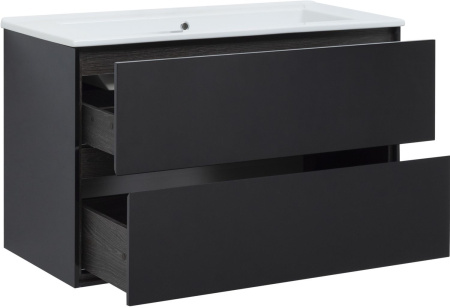 Тумба под раковину Aquanet Милан 105 черный глянец