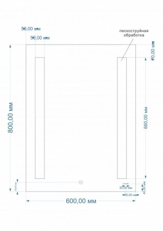 Зеркало Cersanit LED 020 base 60x80 с подсветкой прямоугольное Ecom, KN-LU-LED020*60-b-Os