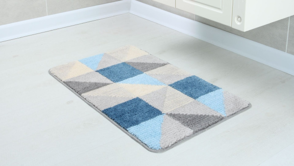 Коврик для ванной Fixsen Visa 1-ый, FX-5005X, серо-голубой, 50х80см