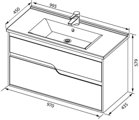 Тумба под раковину Aquanet Модена 100 белый
