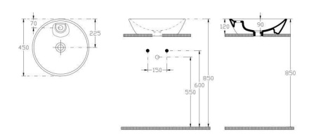 Раковина ISVEA SistemaY Soft накладная 450*450*120 1 цвет черный матовый 10SY65045SV-2N