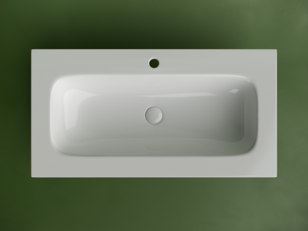 Раковина накладная мебельная Ceramicanova Грация (Grace) прямоугольная 910x457x137 с отверстием под смеситель цвет белый CN7019