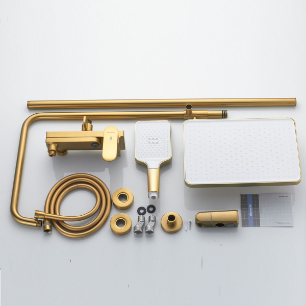 Душевая система Shevanik S4536G, золотой сатин