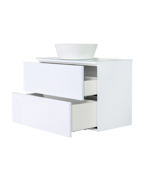 Тумба с раковиной Orange Otto Ot-75TuGLASS+B08-360W подвесная