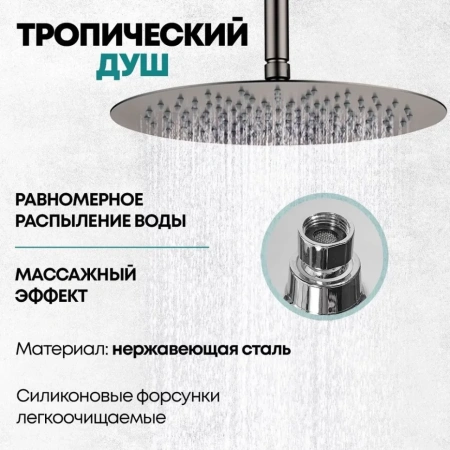 Душевая система скрытого монтажа Grocenberg GB5099BG-4 Графит