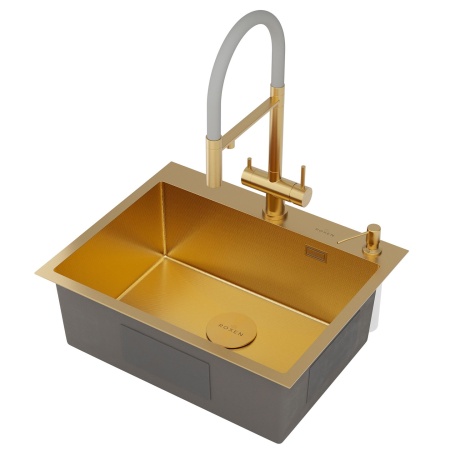 Кухонная мойка RoxenBath Simple 60 PVD (зернистое золото)