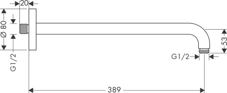 Hansgrohe Держатель верхнего душа 38.9 см бронза 27413140