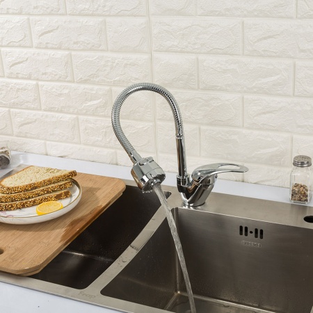 Смеситель для кухни с гибким изливом и режимом душ FRAP F4302-B, хром