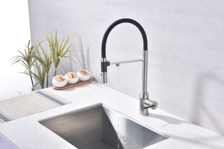 Смеситель для кухни MAGNETO ONE, брашированная сталь, Ma213188-BS, Paulmark
