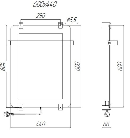 Полотенцесушитель электрический Allen Brau Infinity 60x44 с рейлингом и креплением, медь браш