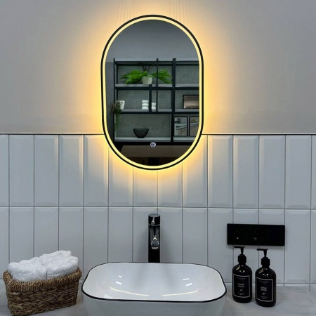Зеркало RoxenBath Grown (40x70) в черной алюминиевой раме