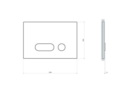Кнопка Cersanit INTERA для LINK PRO/VECTOR/LINK/HI-TEC стекло черный, P-BU-INT/Blg/Gl