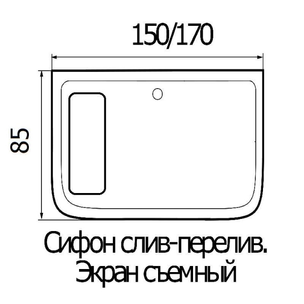 Ванна акриловая Wemor 170/85/55 S прямоугольная 1700х850х550 мм