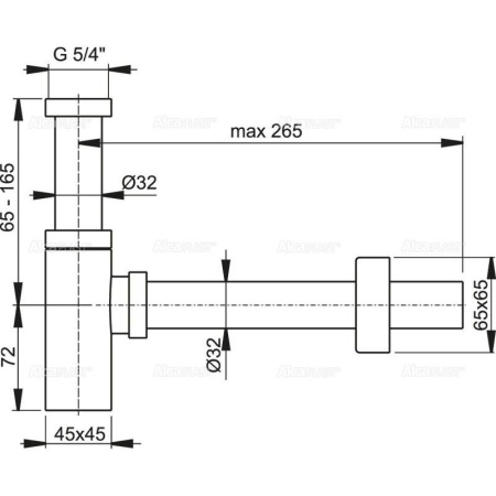 Сифон для умывальника Alcaplast Ø32 DESIGN, A401