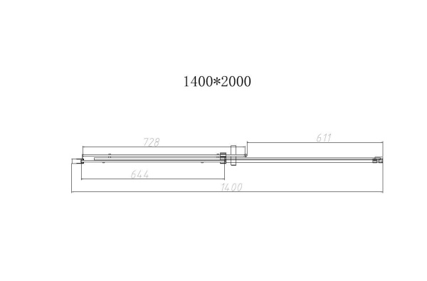 Душевая дверь Vincea Dice VDS-4D140CLB, 1400, черный, стекло прозрачное
