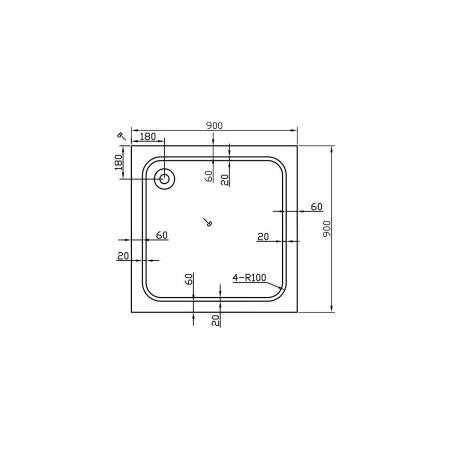 Поддон для душа акриловый Vincea VST-2AS-9090, 900*900*135, сифон Ф90 с гидрозатвором