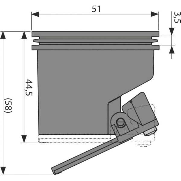 Гидрозатвор комбинированный Alcaplast для APZ-S9 для желоба APZ13, P144