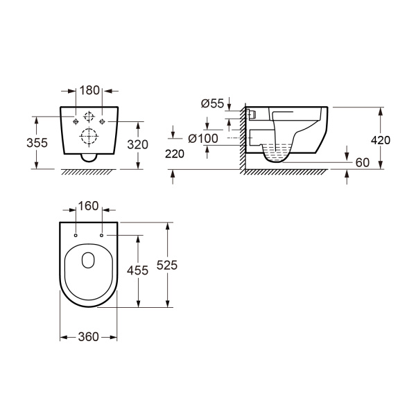 Чаша подвесного унитаза Wellsee  Croquis 182613000