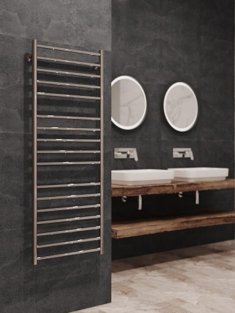 Полотенцесушитель водяной Stinox Toscana Luxe 500x1400, нижнее подключение, хром, 1/2" ВР (внутренняя резьба), 17 перекладин