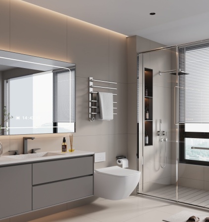 AQM3116CR Полотенцесушитель электрический  520*624 c терморегуляторм, цвет: хром.