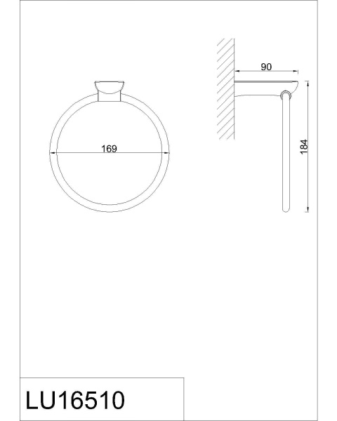Полотенцедержатель кольцо Rush Luson LU16510