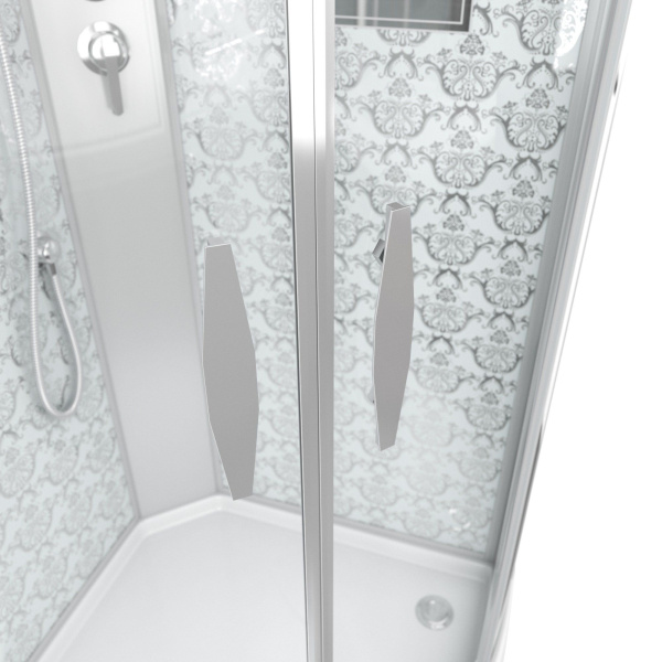 Душевая кабина Niagara Luxe NG-7715WBK 90x90х210, низкий поддон, стенки белые, без крыши