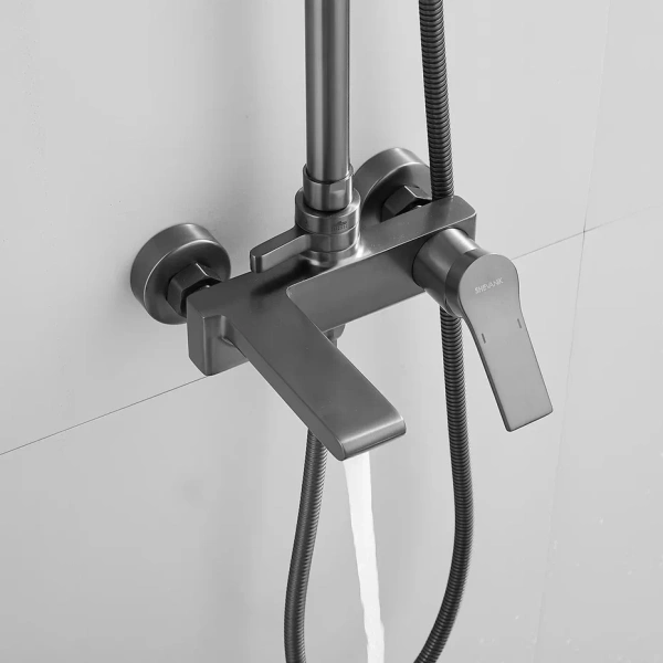 Душевая система Shevanik S8336T, оружейная сталь