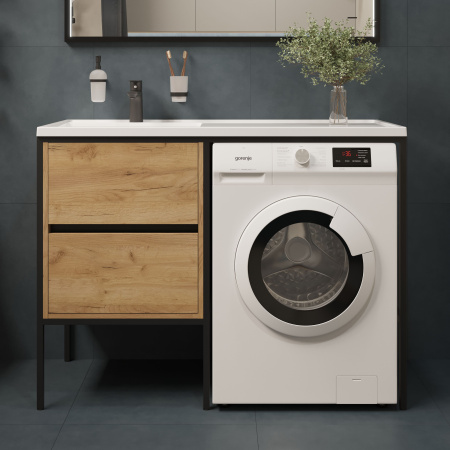 Раковина STWORKI Флом SFnS1200L на стиральную машину, с кронштейном