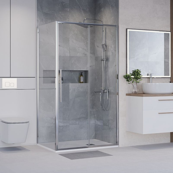 Душевое ограждение Niagara Nova NG-64-13A-A80-34 (130*80*195) прямоугольник, двери раздвижные