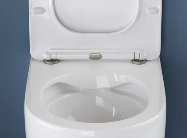 Подвесной унитаз Ceramicanova Moments Rimless, глубокий смыв, с крепежом для полностью скрытого монтажа,  ультратонким сидением и крышкой с функцией плавного закрытия, дюропласт CN3003