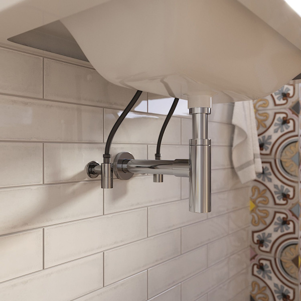 Латунные угловые кран-вентили для подключения смесителя Wellsee Drainage System 182146001, 2 шт, резьба 1/2"x 3/8", с отражателями, цвет хром