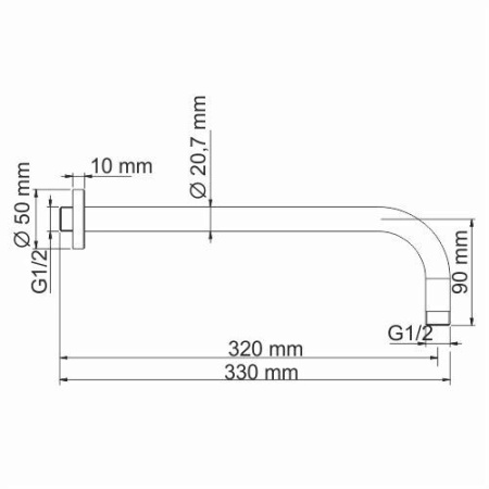 Верхний излив для душа WasserKRAFT A097