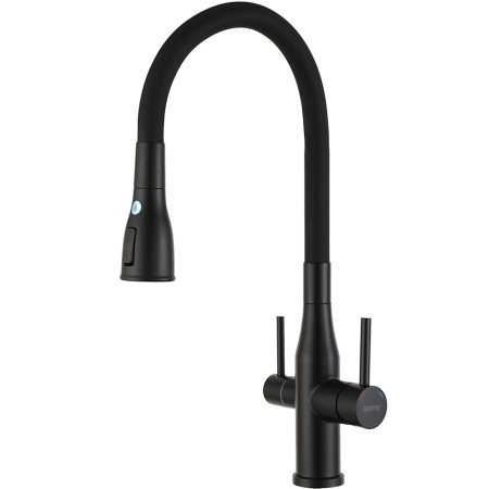 Смеситель для кухни с гибким изливом и подключением фильтра GAPPO G4399-66, черный