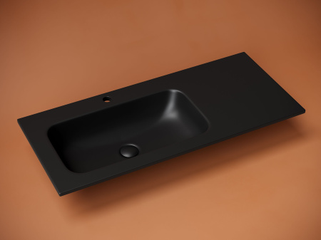 Раковина накладная Ceramicanova Grace прямоугольная 1010x457x137мм, чаша слева, с отверстием под смеситель, цвет белый