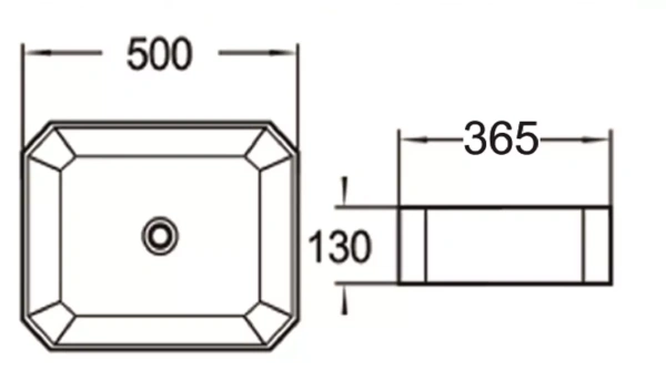 Раковина керамическая (накладная)  SantiLine SL-1013