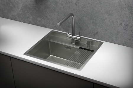 Мойка для кухни Granula Kitchen Space 6051 сталь матовая, 60х51 см, прямоугольная