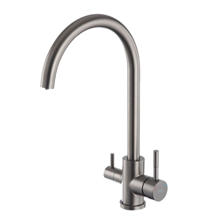 Смеситель для кухни с подключением фильтра FRAP F43899-49, оружейная сталь