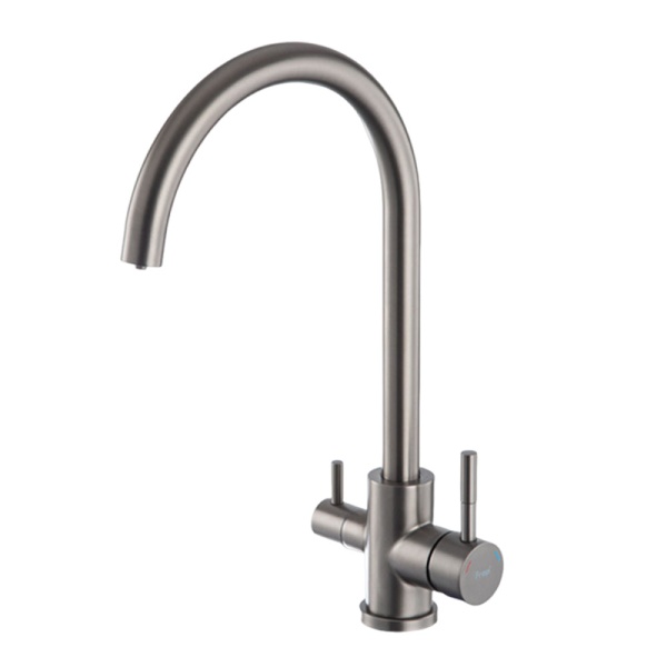 Смеситель для кухни с подключением фильтра FRAP F43899-49, оружейная сталь