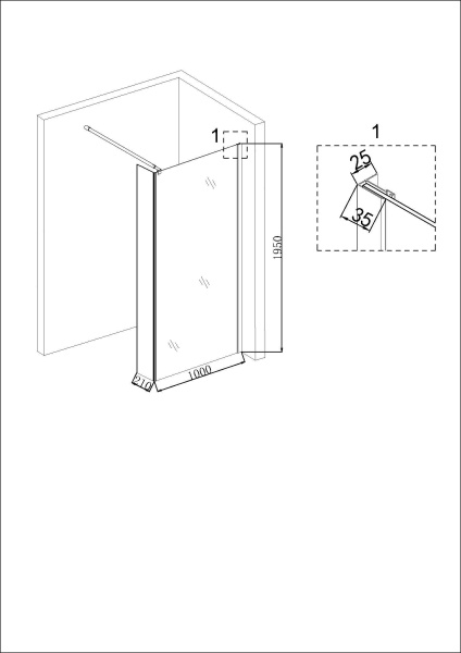 Душевая перегородка Niagara Nova NG-684-10 BLACK 100x195