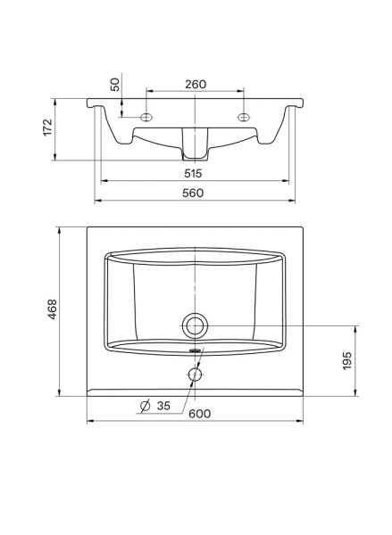 Раковина Santek Элина 60 1.WH50.1.606