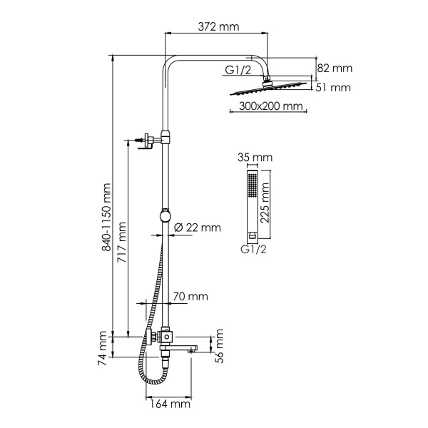 A199.069.103.010.CH Thermo Душевой комплект WasserKRAFT с термостатическим смесителем