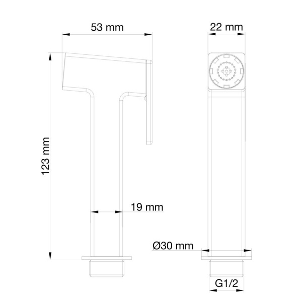 Лейка для гигиенического душа WONZON & WOGHAND, Черный матовый (WW-88PQ02-MB)