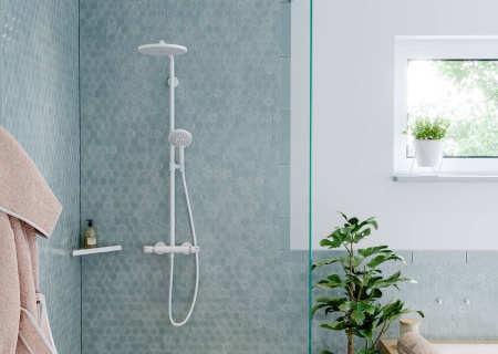 Hansgrohe Croma Select S Showerpipe 280 1jet Душевой набор с термостатом хром-черный матовый 26891340