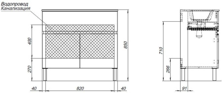 Тумба под раковину Aquanet Алвита New 90 1 ящик, 2 дверцы, дуб веллингтон белый