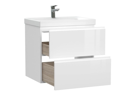 Тумба с умывальником подвесная Cersanit MODUO 60 с MODUO 60 белый, SB-SZ-MOD-MO60/Wh + S-UM-MOD60/1
