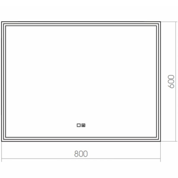 Зеркало Silver Mirrors Santana 800x600 LED-00002259 со встроенным светильником, сенсорный выключатель, подогрев