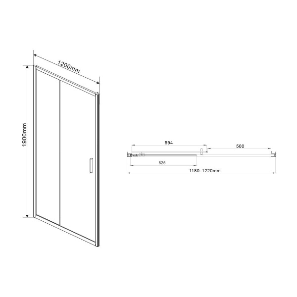 Душевая дверь Vincea Garda VDS-1G120CHB, 1200, черный, стекло шиншилла