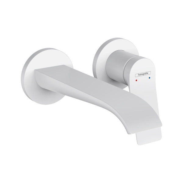 Hansgrohe Vivenis Встраиваемый смеситель для раковины настенный с изливом 195 мм белый матовый 75050700
