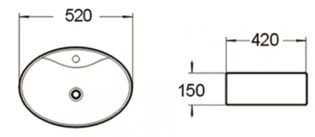 Раковина керамическая (накладная)  SantiLine SL-1072