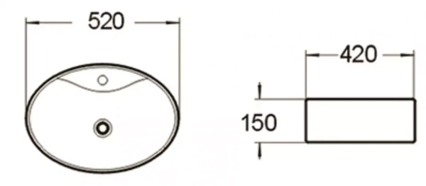 Раковина керамическая (накладная)  SantiLine SL-1072